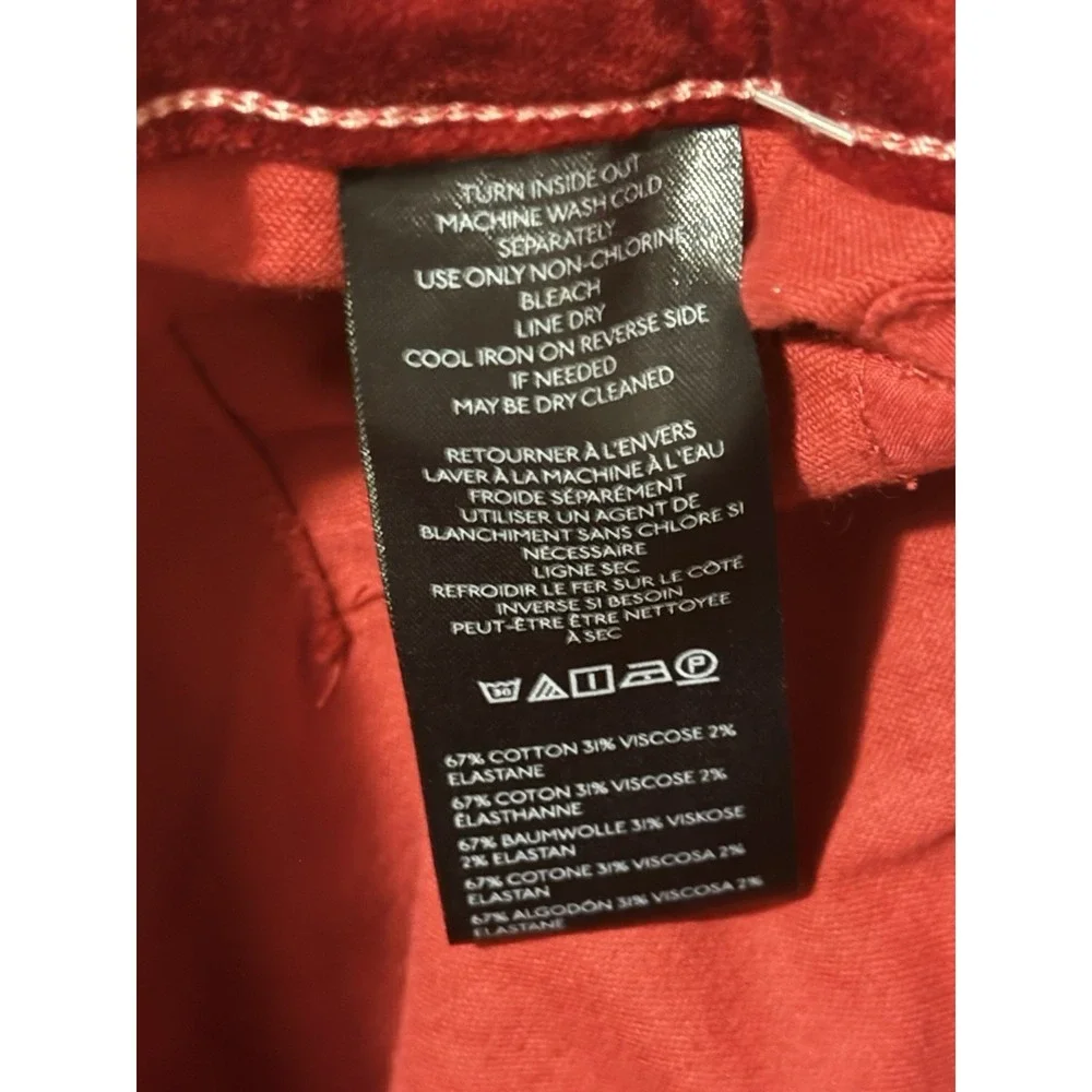 MAEVE NWT The Colette Velvet Crop Wide-Leg Pants Women Size 27 Red Anthropologie - Picture 6 of 8